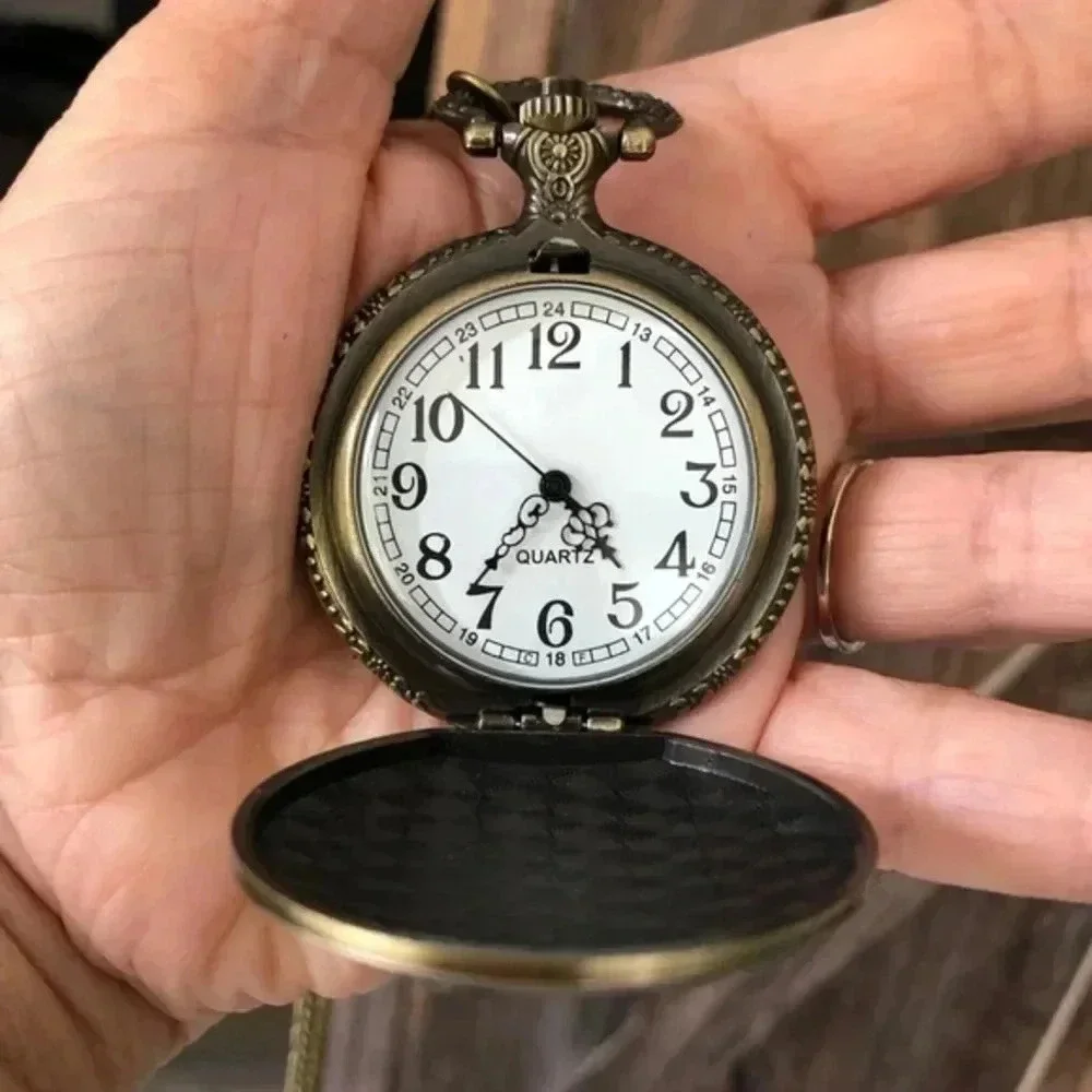 Disney’s Lilo & Stitch Bronze Pocket Watch and Chain NWT